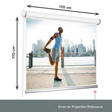 Écran de Projection 170x170 cm Extensible Blanc Montage Mural / Plafond