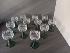Lot de 12 VERRE A VIN Blanc  ALSACE PIED VERT  " ROEMER ROHMER"   FRANCE  