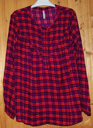 Blouse folk imprimé carreaux