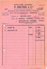 1957 FOURNITURES POUR PEINTRES PLATRIERS TAPISSIERS OUTILLAGE MATERIEL F DE