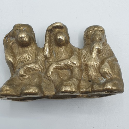 Statuette laiton singes - laiton, singes-