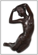 Jacques Coquillay Original Bronze Sculpture Femelle Figuratif Signée Full Rond