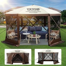 VEVOR Tente Auvent Abri Pare-Soleil Camping Gazebo Pop-up 6 Côtés 3,05 x 3,05 m