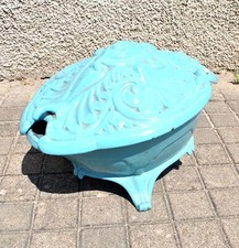 Seau à charbon CRAPAUD ancien Charbonnière en fonte émaillée Cheminée