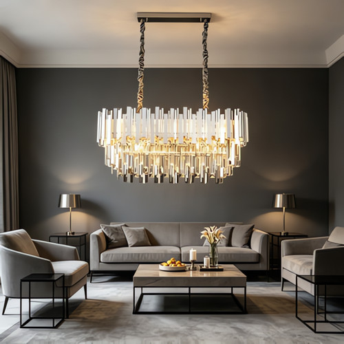 Lustre cristal avec hauteur - en,