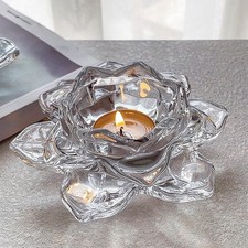 Bougeoir en verre en forme de