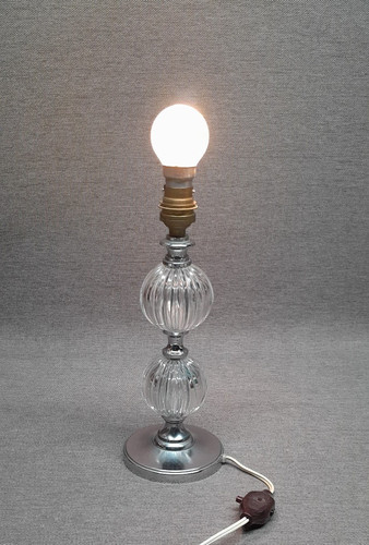 Lampe chrome boule verre - et,