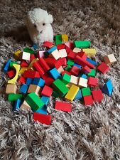 LOT CUBES BOIS JOUET ENFANT JEU CONSTRUCTION MULTICOLORE 