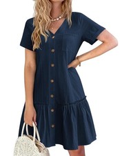 Robe Lin Femme Été