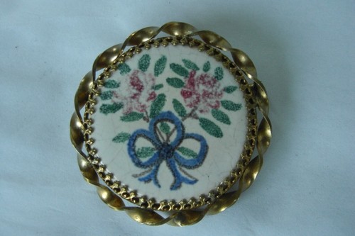 Ancienne broche emaux art - broche, d'art