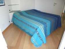 DESSUS DE LIT BOUTIS PIQUE COTTON BLEU 2 PLACES 200X 266CM