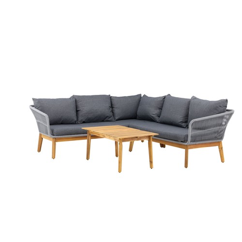 Salon angle jardin en - jardin,