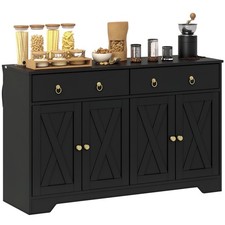 HOMCOM Buffet 121x37x75cm Noir