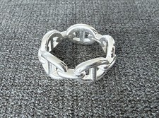 3x / 4x sans frais Bague HERMES neuve en argent - chaine d'ancre - taille 54 -