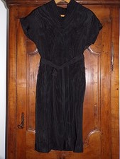 ROBE ANCIENNE FEMME MOIRE NOIRE - BELLE QUALITE - ANNEES 40/50