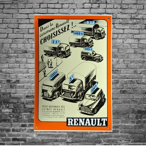 Plaque émaillée renault - plaque,