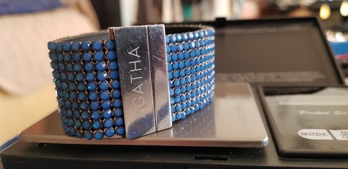 Bracelet ruban strass bleu - strass,