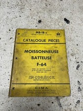 Catalogue Pièces Entretien Manuel Moissonneuse Batteuse F-64