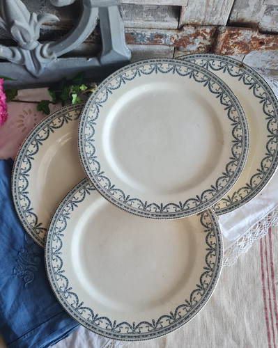Anciennes assiettes plates - 4,