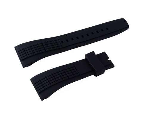 Black silicone rubber watch - black,