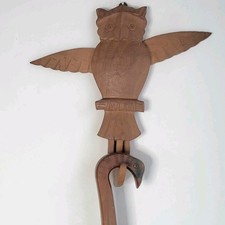 Patère Porte Manteau Chouette Articulée en Bois Sculpté 