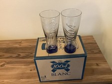 LOT DE 6 VERRES A BIÈRE 1664 25 cl avec le fond du verre bleu