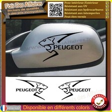 2 Stickers Autocollant Peugeot RETROVISEUR vitre carrosserie decal