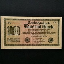 BILLET CIRCULE 1000 MARK 1922 REICHSBANKNOTE / ALLEMAGNE / GERMANY