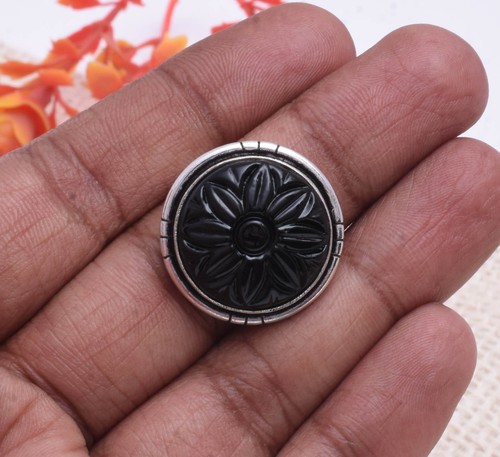 Bague argent 925 onyx noir - argent,