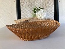 225⚜️ Ancienne Corbeille à Pain Panier en Osier Longueur 32 Cm