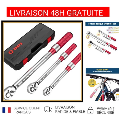 Clé dynamométrique kit 3pcs - clé,