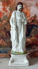 ANTIQUE STATUE SAINT JOSEPH EN PORCELAINE VIEUX PARIS XIXème HOLY GIUSEPPE