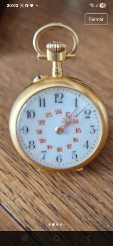 Montre col 18k - or, mouvement