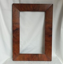 Cadre plaqué noyer à clés Louis-Philippe - mi XIXe siècle - feuillure 45 x 28 cm