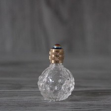 Miniature de parfum vide, bouteille en verre de forme boule picot, couleur black