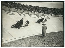  Photo cyclisme 1920 le champion Victor Linart - course demi-fond - vélo moto