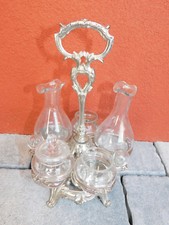 ANCIEN vintage SERVICE TOURNANT à condiments HUILE moutarde VINAIGRE serviteur