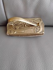 Art Nouveau Tampon Buvard Laiton Décor Végétal Gui