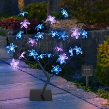 Lampe Solaire D'Extérieur Jardin LED Arbre Fleurs Terrasses Décorative H 60cm