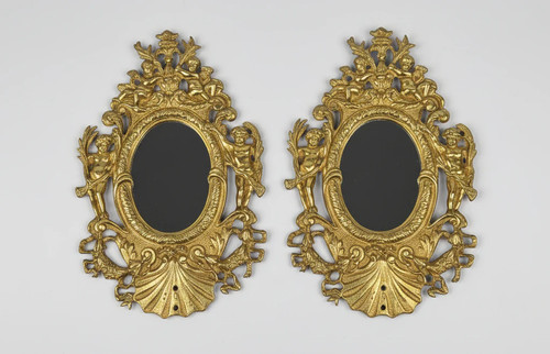 Paire petits miroirs en - de,