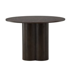 Table à Manger Ronde "Olivia" 110cm Marron Foncé