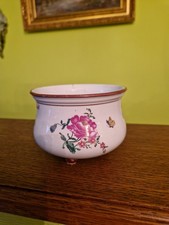 Rare Grand Cache pot en Faïence de Gien Décor Marseille sur Pied Boules 1871