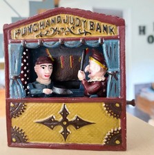PUNCHAND JUDY BANK - Tirelire automatique - Fonte - ancienne - PUNCH & JUDY - co