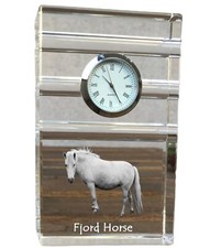 Cheval Fjord - Horloge Verre Avec Photo, Pferdefoto En Cristal, Personnalisé