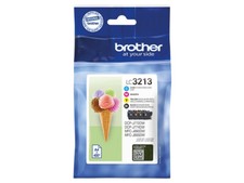 PACK 4 CARTOUCHEs BROTHER LC3213 NOIRE + JAUNE + CYAN + MAGENTA / lc-3213 noir 