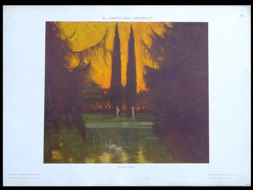 Paysage italie cygnes 1910 - paysage, italie,