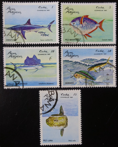 Timbres 1cuba poissons - timbres,