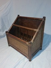 Vintage 70s 80s Ancien PORTE-REVUES JOURNAUX en ROTIN OSIER Revue Journal Déco