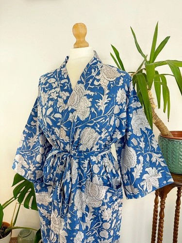 Indien bleu floral - indien, coton