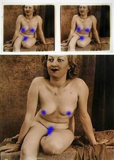 PHOTO STEREO EROTIQUE sur verre NU FEMININ 1900 - 1920  risque nude  / 679